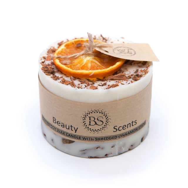 Small Cinnamon & Orange Pillar Candle