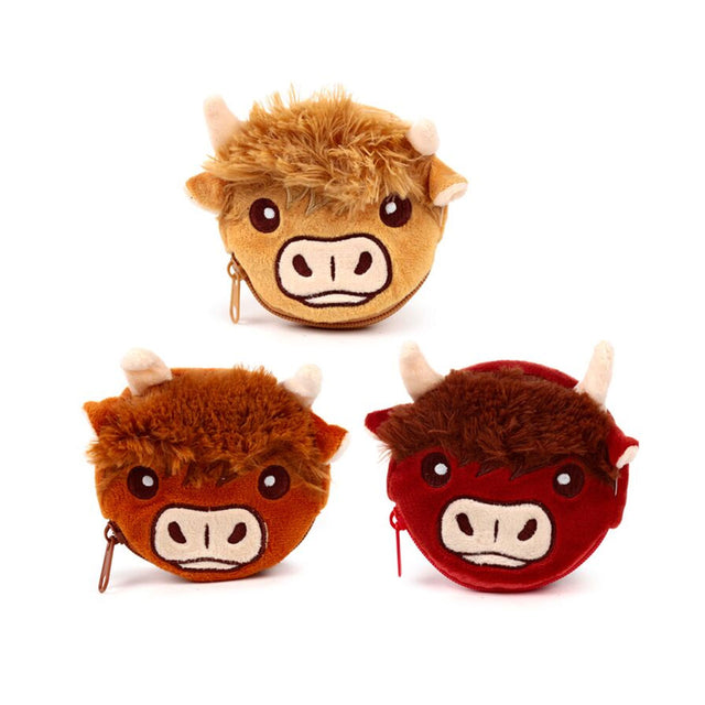 Highland Coo Plush Coin Purse - Assorted Designs