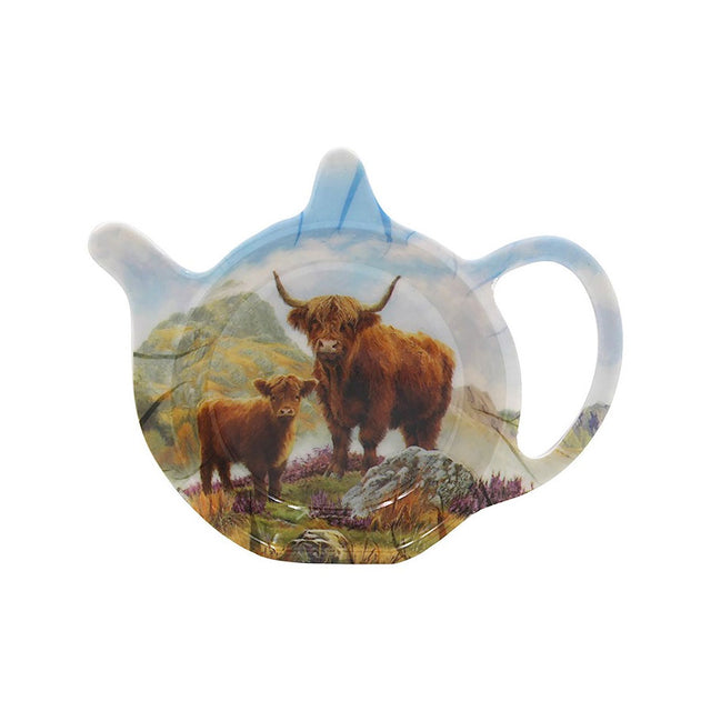 Highland Cow & Calf Teabag Tidy