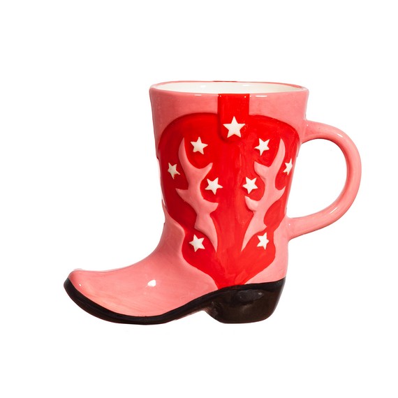 Red Cowboy Boot Shaped Mug