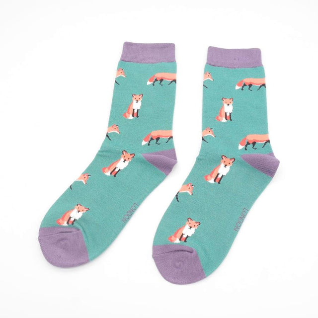 Dark Green Foxes Women's Socks