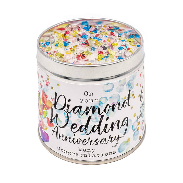 Diamond Wedding Anniversary Candle Tin