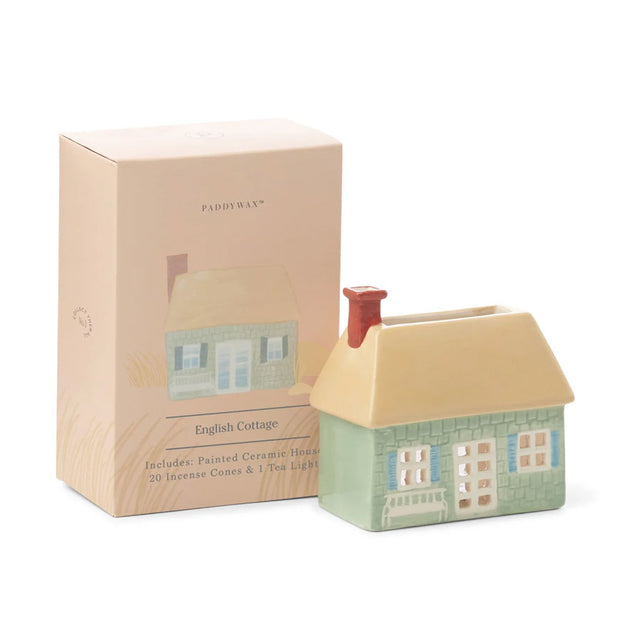English Cottage Incense and Tea Light Holder with Gift Box