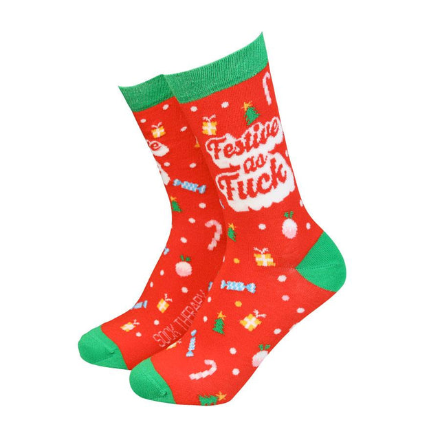 Festive as Fuck Men's Socks