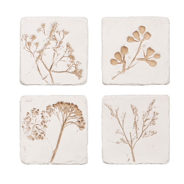 Flower Imprint Coasters Set