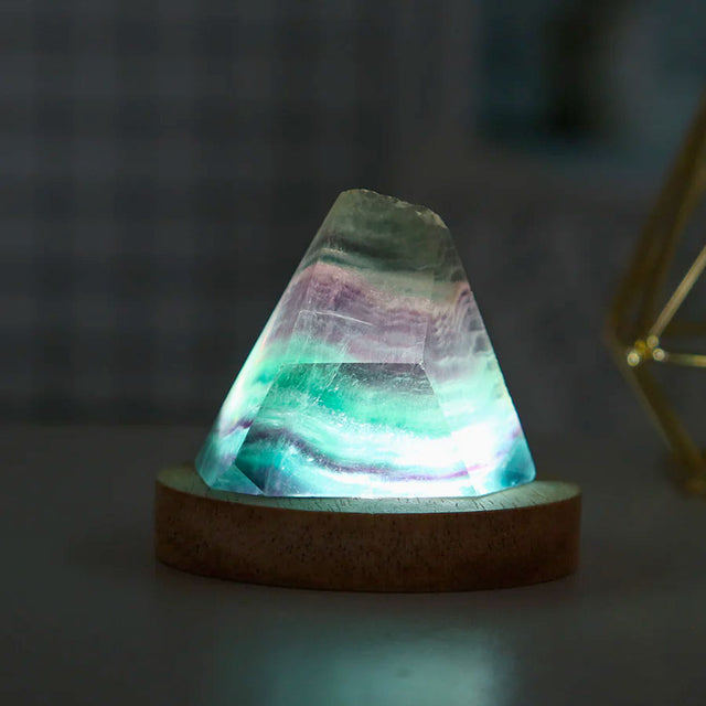 Free Form Mini Fluorite Lamp in the Dark