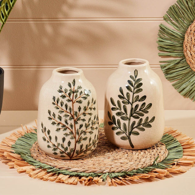Foliage Crackle Glaze Vase