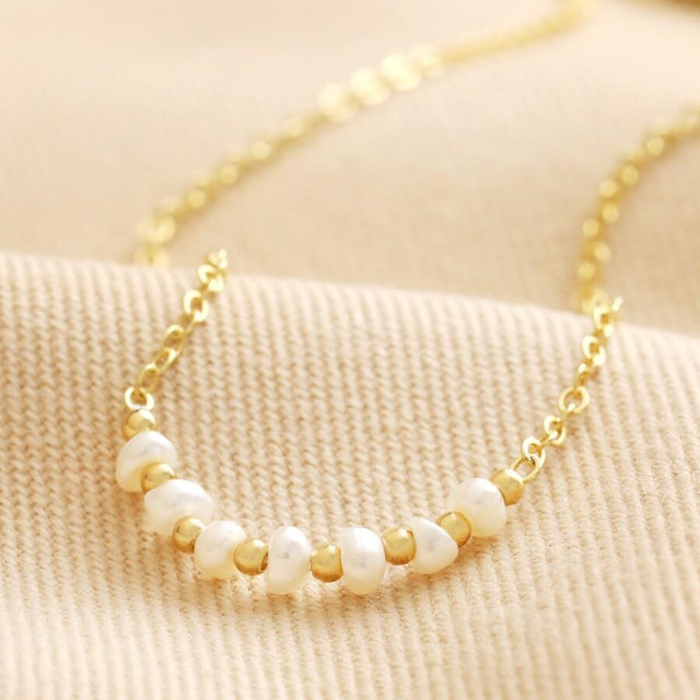 Freshwater Pearl Gold Chain Necklace Lisa Angel