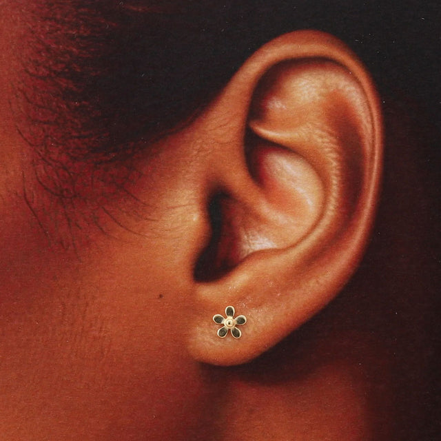 Friends Forever Little Flower Earrings in Gold