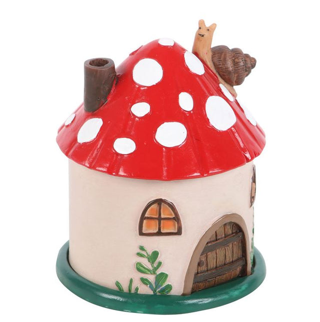 Mushroom House Incense Cone Burner Side Facing