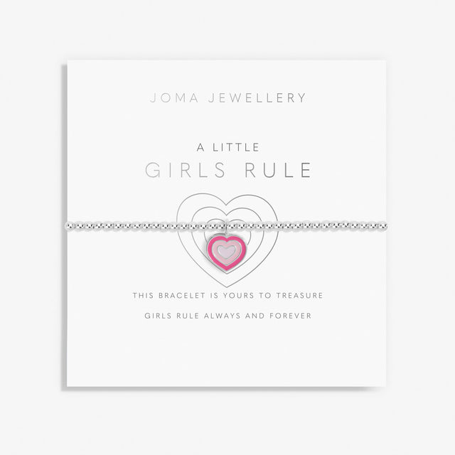 A Little Girls Rule Heart Charm Children's Bracelet