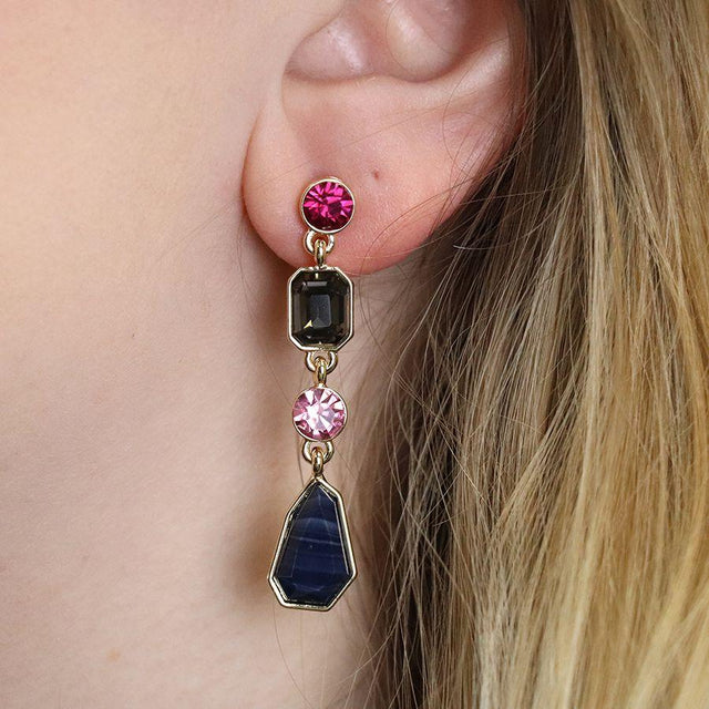 Glass Crystal Drop Earrings Pom Boutique