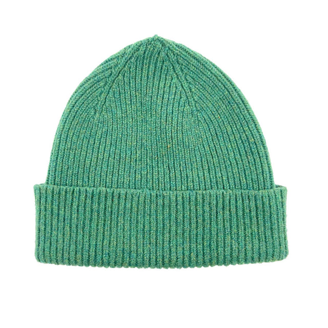 Green Clyde Fisherman Lambswool Beanie Hat