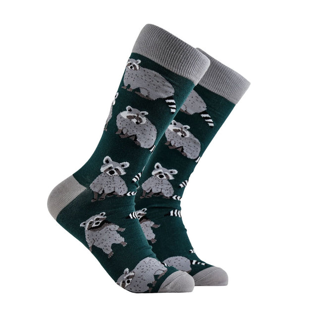 Green Raccoon Men's Socks
