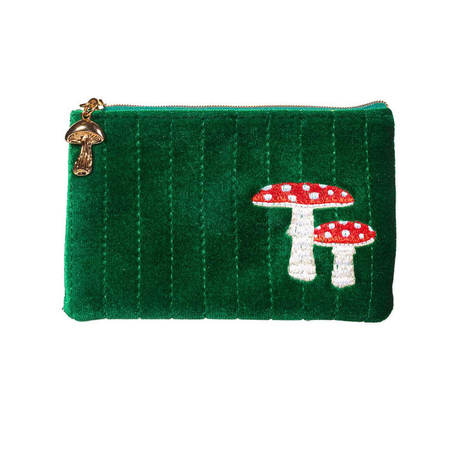 Green Embroidered Mushroom Purse