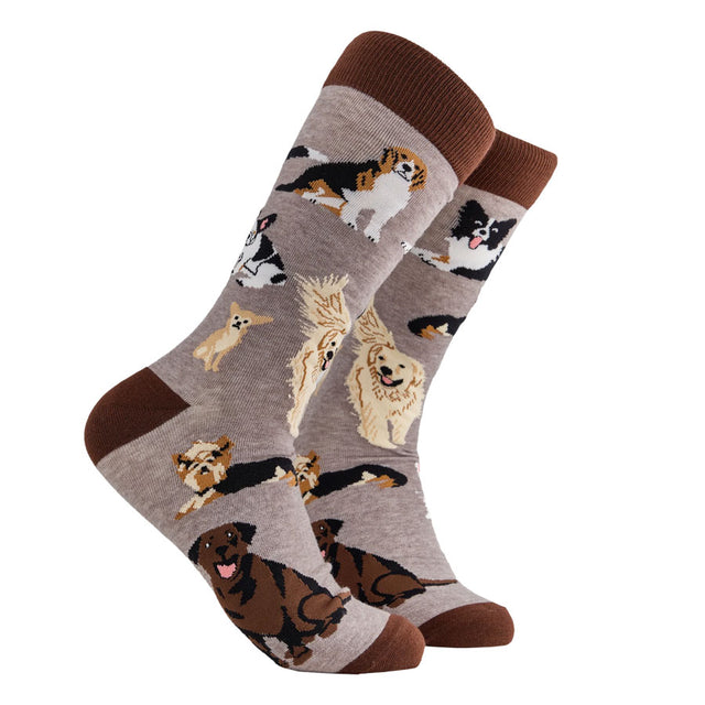 Soctopus Grey Dog Lover Men's Socks