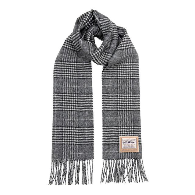 Charcoal Heritage Prince of Wales Check Wool Scarf