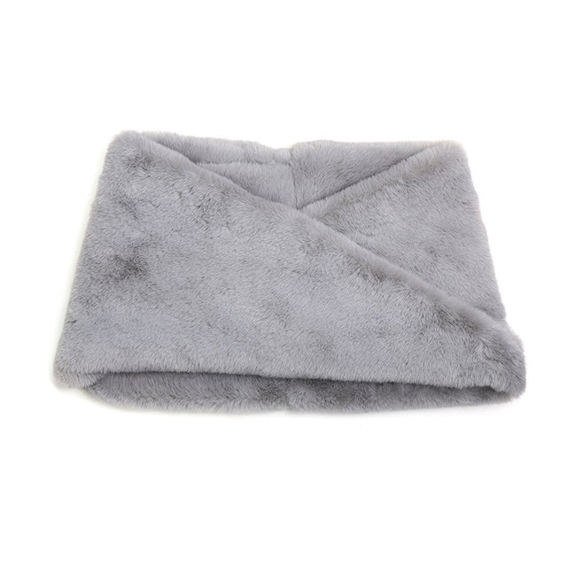 Dove Grey Faux Fur Twist Snood Pom Boutique