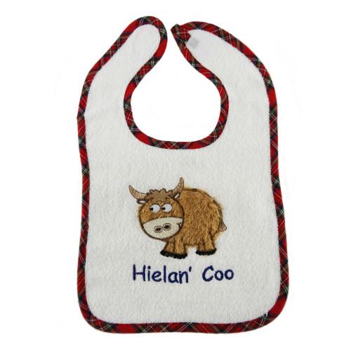 Hielan Coo Embroidered Baby Bib Glen Appin