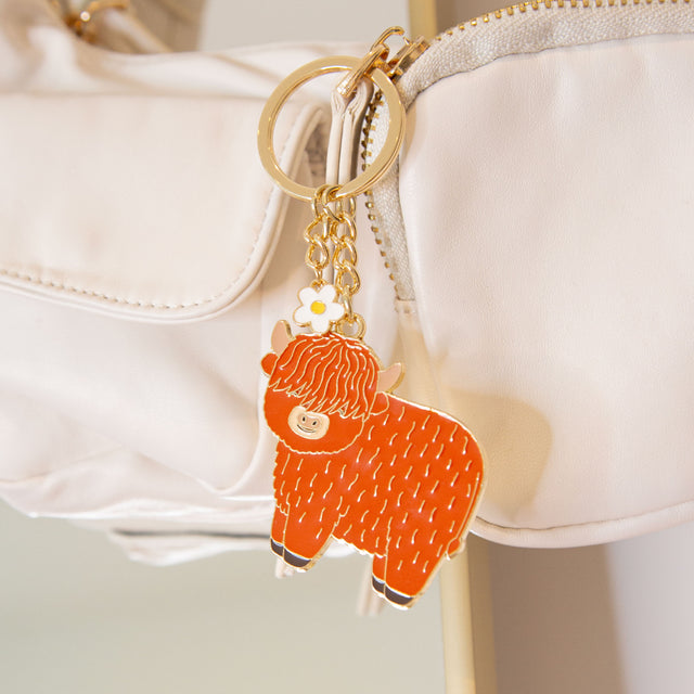 Sass & Belle Highland Cow Enamel Keyring