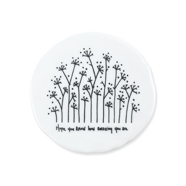How Amazing You Are Tall Flowers Porcelain Coaster East of India