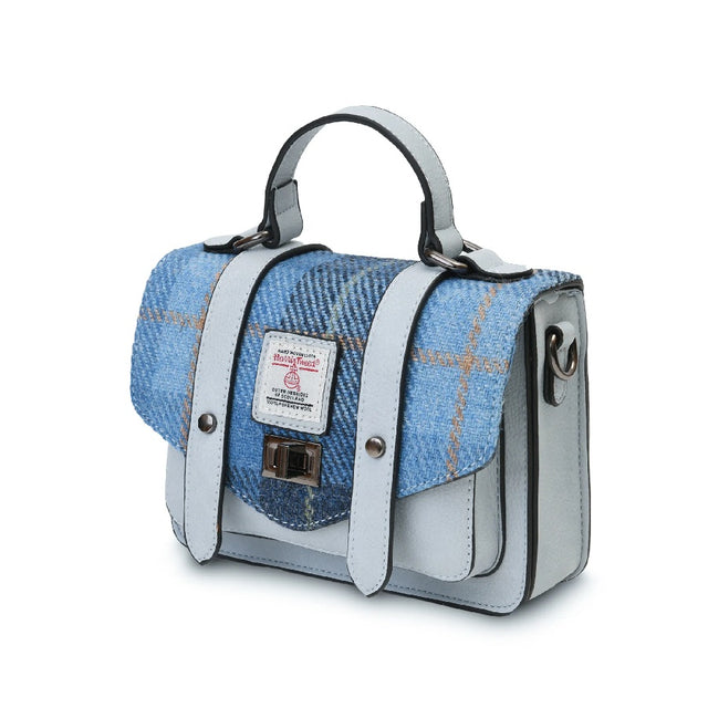 Wee Satchel in Blue Harris Tweed