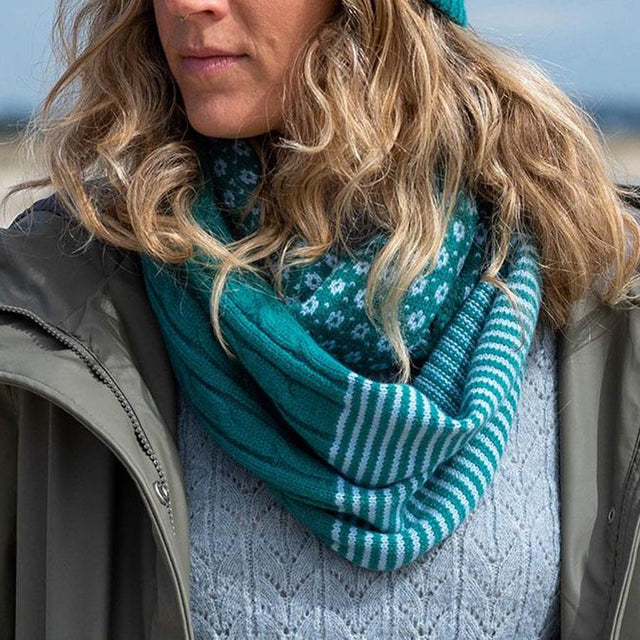 Jade Green Patterned Knit Snood