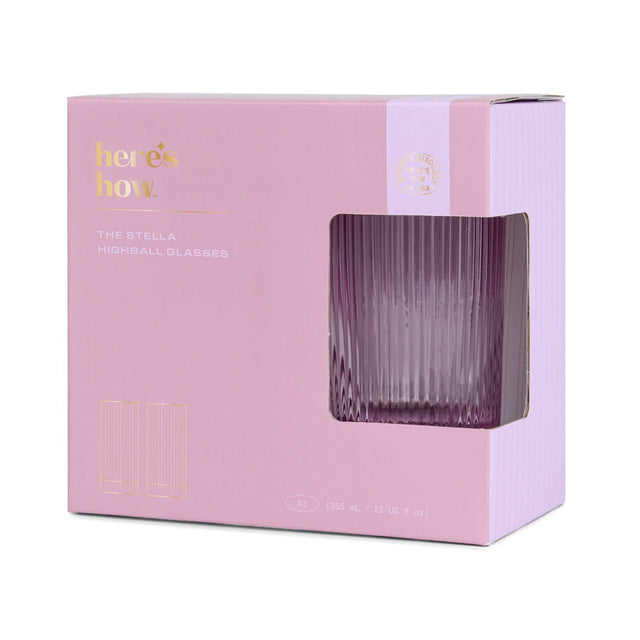 Lilac The Stella Highball Glasses Set in Gift Box