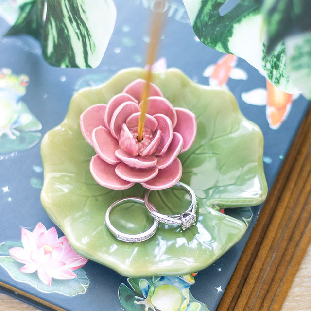 Water Lily Trinket Dish and Incense Stick Holder