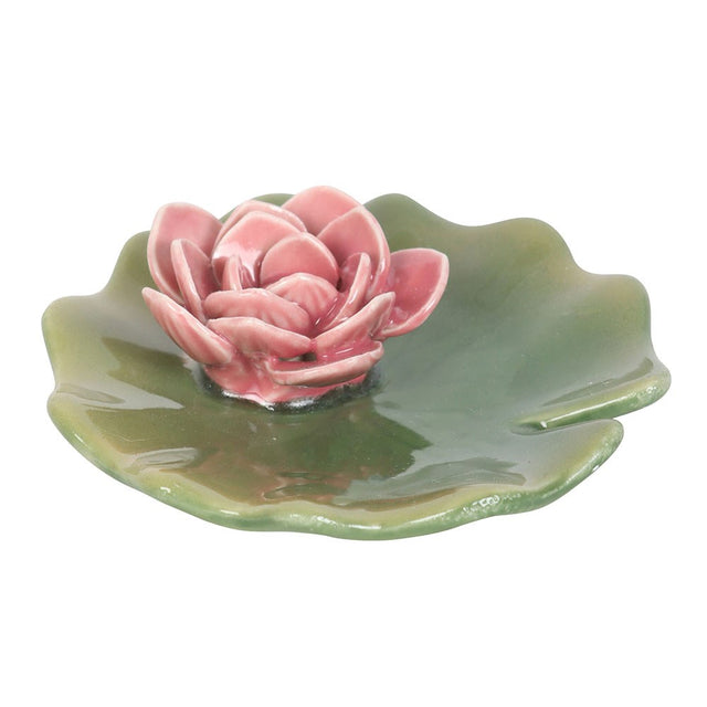 Water Lily Trinket Dish and Incense Stick Holder Close Up