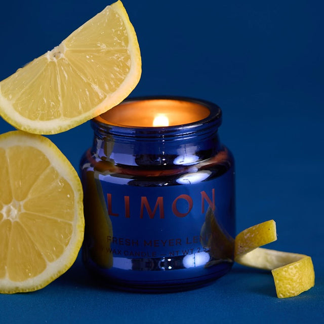Limon Cobalt Metallic Glass Candle