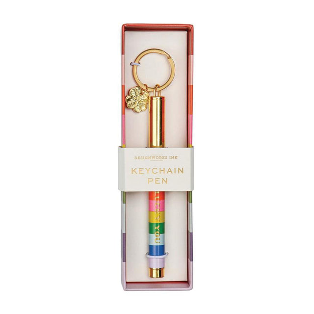 Lucky You Rainbow Pen on Keychain