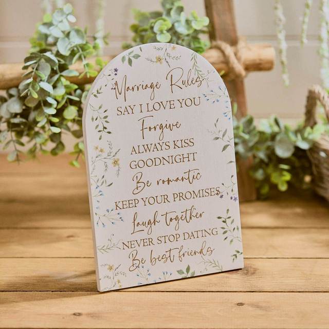 Marriage Rules Wooden Plaque