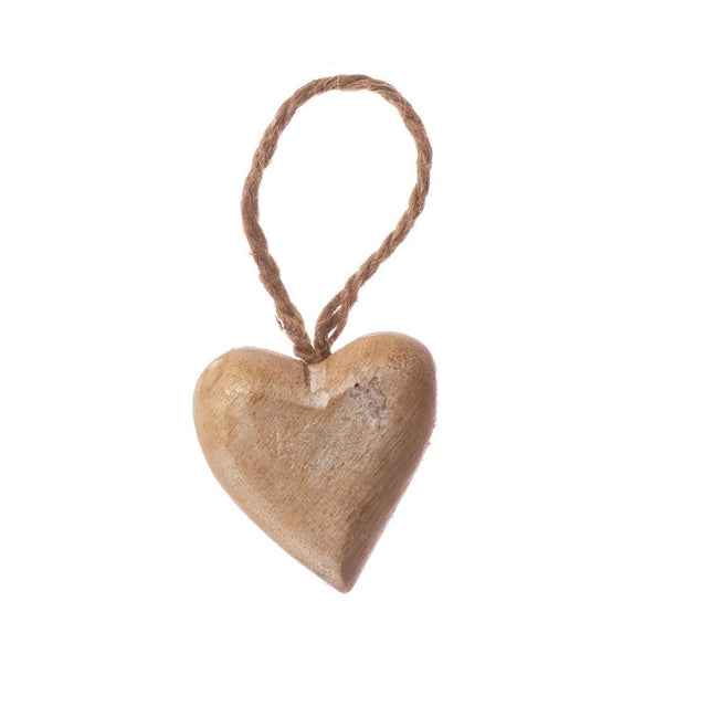 Mini Wooden Heart Hanging Decoration Sass & Belle