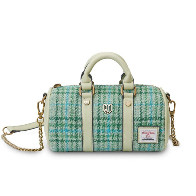 Mini Duffel Bag Mint Tartan Harris Tweed