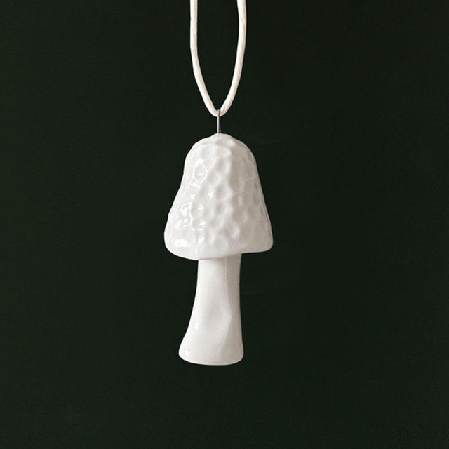Mini Morel Mushroom Porcelain Hanging Decoration East of India