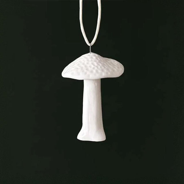 Mini Parasol Mashroom Porcelain Hanging Decoration East of India