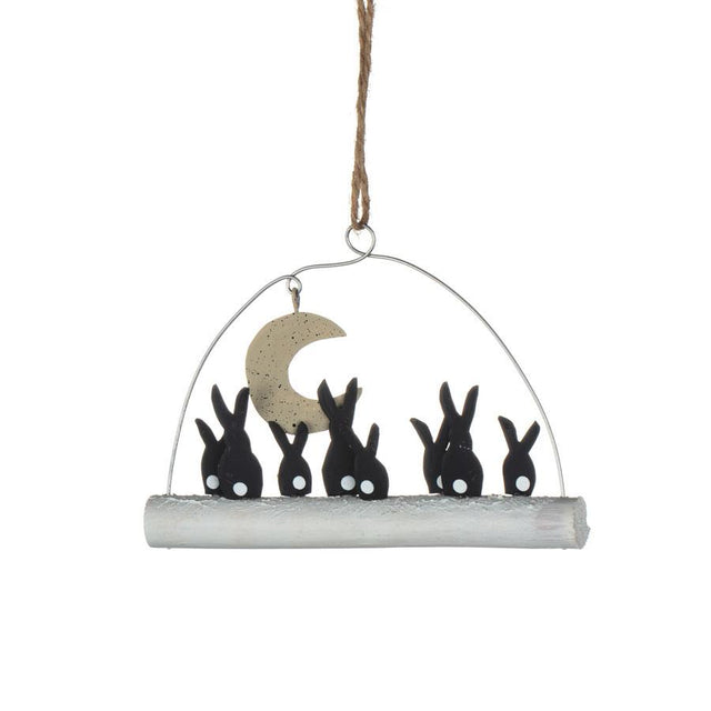 Moon Gazing Rabbits Hanging Decoration