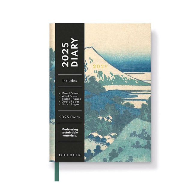 Mount Fuji Woodblock Artwork 2025 Diary