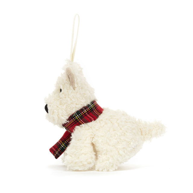 Jellycat Munro Scottie Dog Decoration Side View