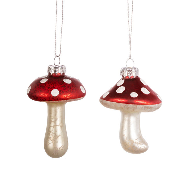 Mushroom Shaped Glass Bauble - Assorted Designs Sass & Belle