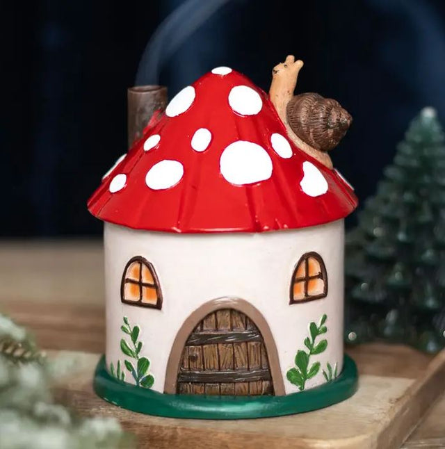 Mushroom House Incense Cone Burner