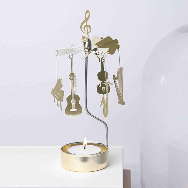 Gold Musical Intrument Tea Light Rotary