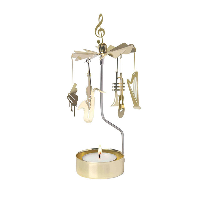 Gold Musical Intrument Tea Light Rotary