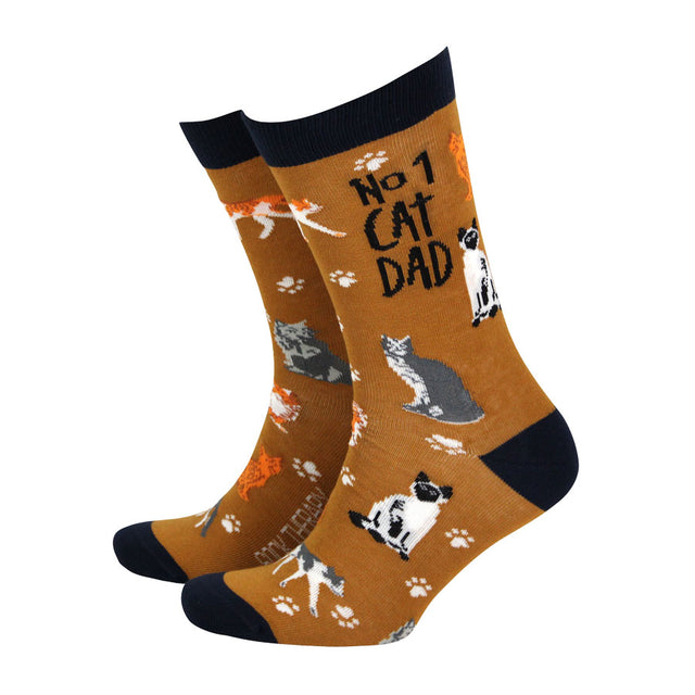 Smiling Faces No 1 Cat Dad Men's Socks
