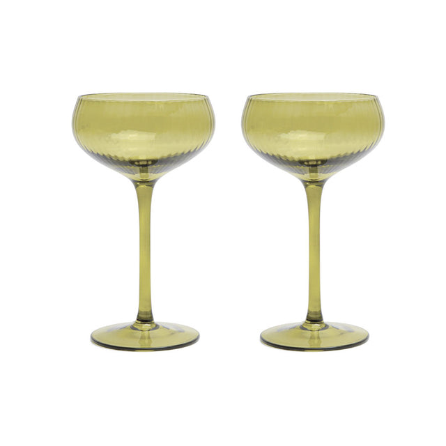 Olive Green The Lou Coupe Glasses Set