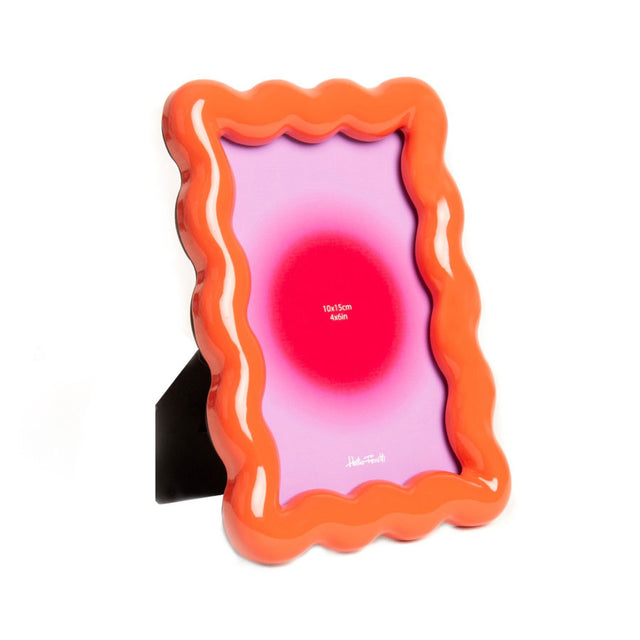 Orange Wave Photo Frame Side Facing