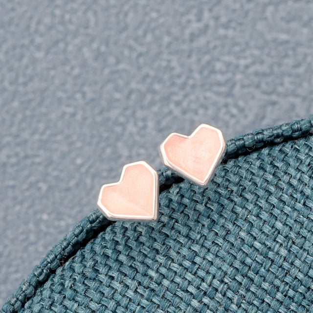 Soulmates Origami Heart Earrings in Silver