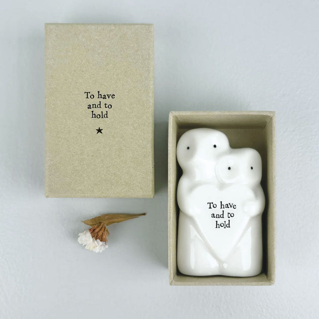 To Have and To Hold Owls Couple Porcelain Decoration