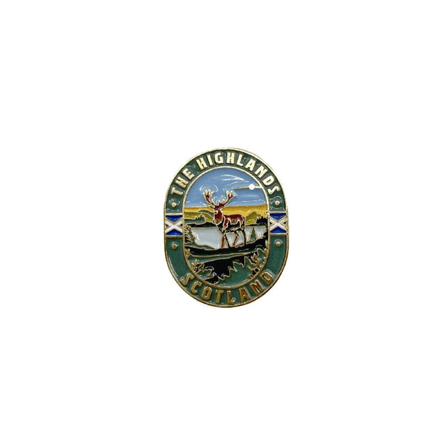 Big Country The Highlands Scotland Oval Enamel Pin Badge